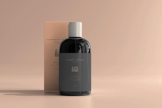 Free Cosmetic Bottle With Box Mockup Psd