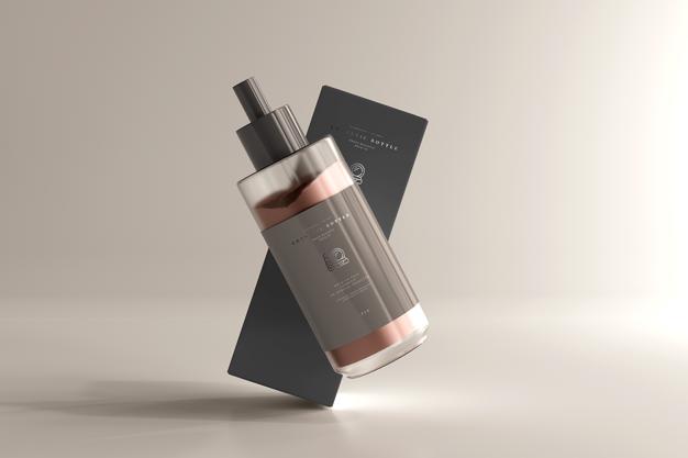 Free Cosmetic Cream Bottle With Box Mockup Psd