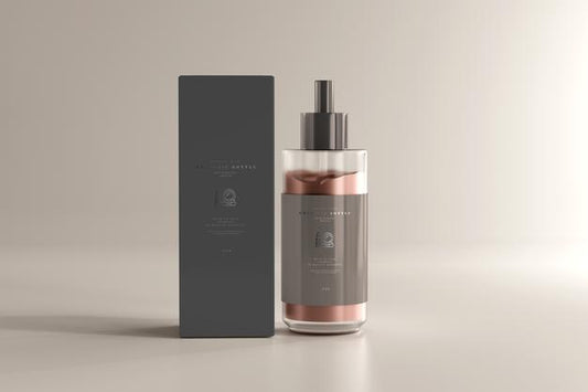 Free Cosmetic Cream Bottle With Box Mockup Psd