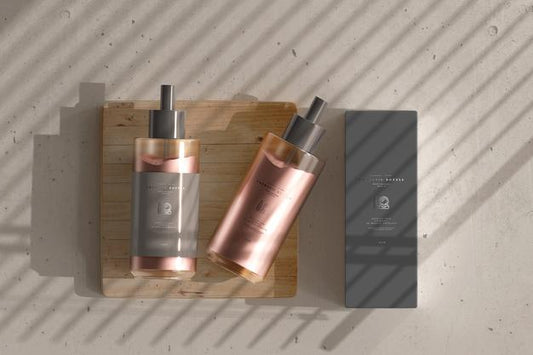 Free Cosmetic Cream Bottle With Box Mockup Psd