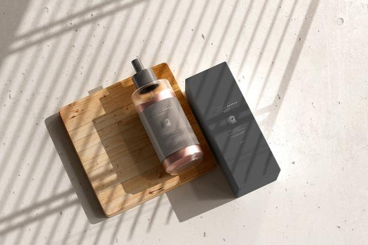Free Cosmetic Cream Bottle With Box Mockup Psd