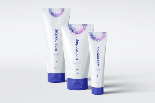 Free Cosmetic Tubes Mockup, Three Size