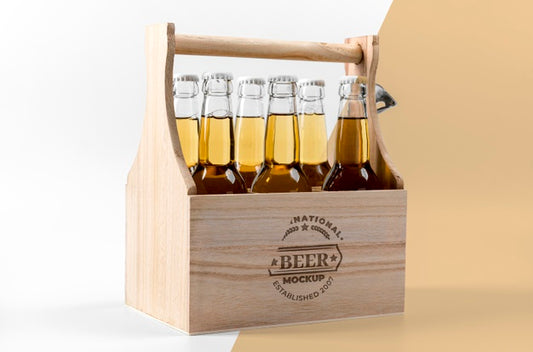Free Craft Beer Arrangement Concept Mock-Up Psd