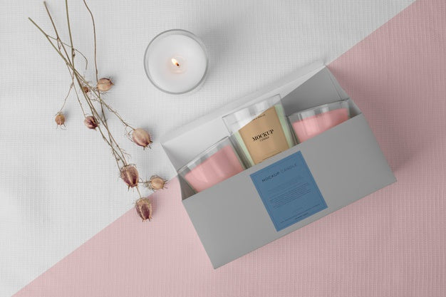 Free Creative Assortment Of Mock-Up Candle Packaging Psd