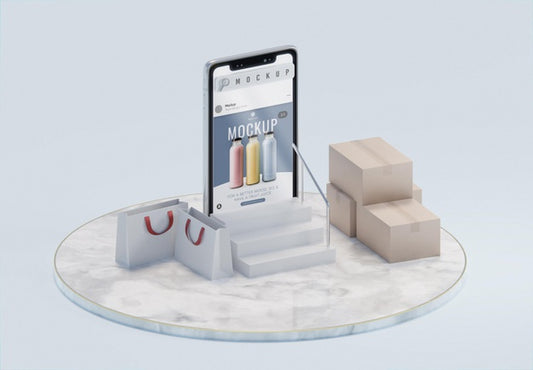Free Creative Business Arrangement With Smartphone Mock-Up Psd
