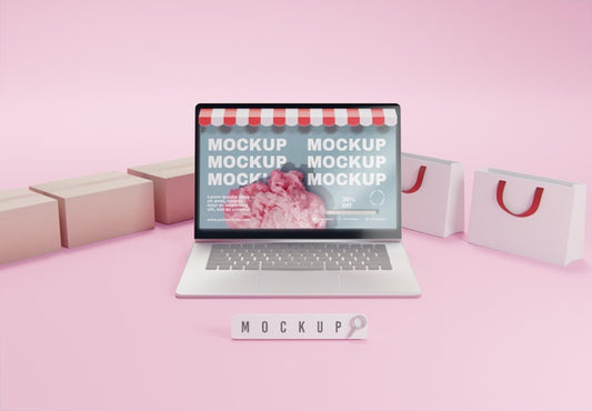 Free Creative Business Assortment With Laptop Mock-Up Psd