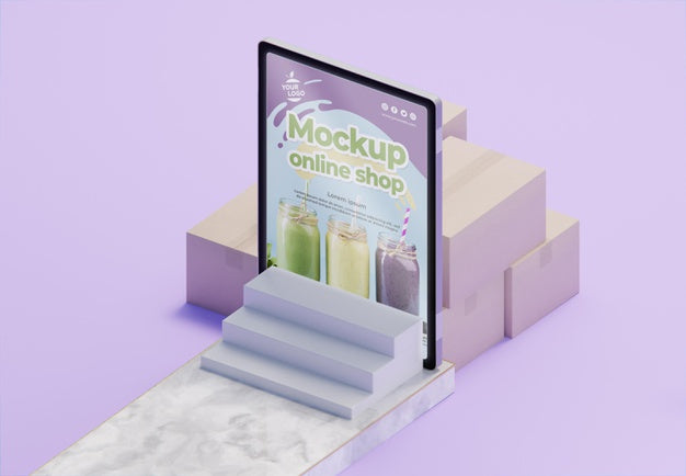 Free Creative Business Assortment With Tablet Mock-Up Psd