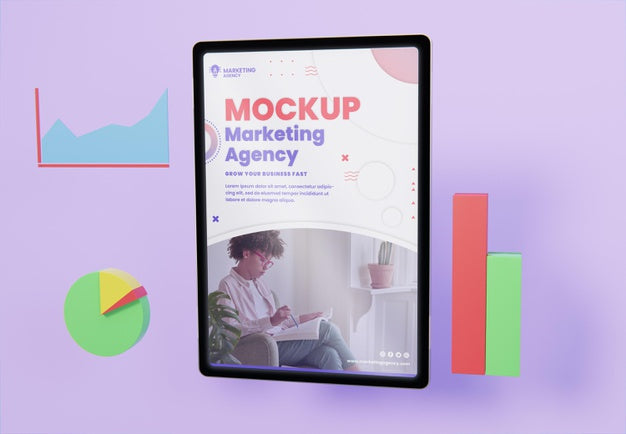 Free Creative Business Assortment With Tablet Mock-Up Psd