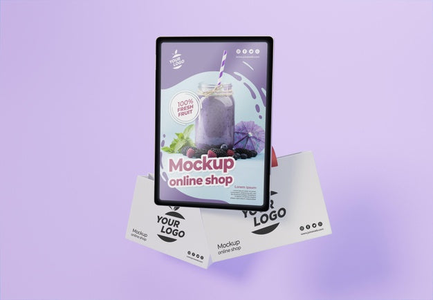 Free Creative Business Assortment With Tablet Mock-Up Psd