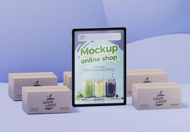 Free Creative Business Composition With Tablet Mock-Up Psd