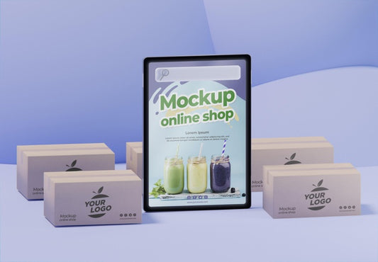 Free Creative Business Composition With Tablet Mock-Up Psd