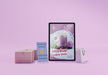 Free Creative Business Composition With Tablet Mock-Up Psd