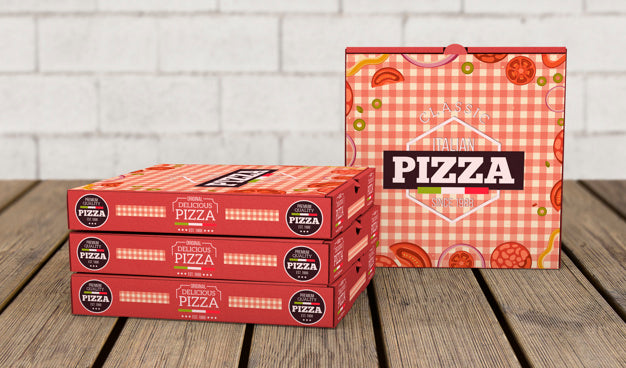 Free Creative Pizza Boxes Mockup Psd