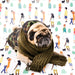 Free Cute Dog Covered With Winter Clothing Psd