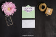 Free Cute Stationery Wedding Mockup Psd