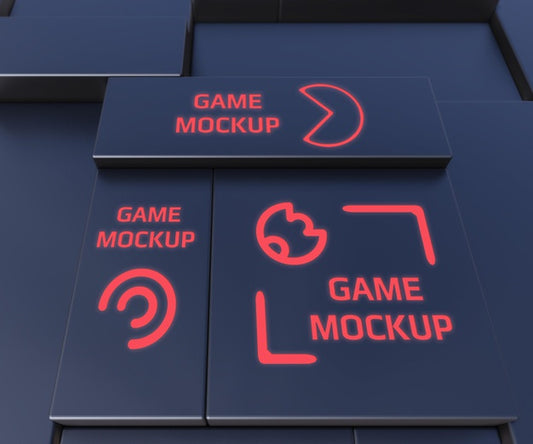 Free Dark Background With Red Neon Logo Psd