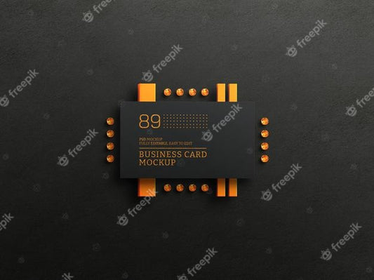 Free Dark Business Card Mockup Psd