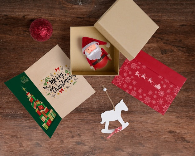 Free Decorative Christmas Card Mockup Psd