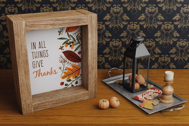 Free Decorative Frame And Arrangements For Thanksgiving Psd