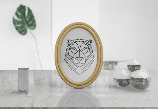 Free Decorative Frame Mockup On Table At Home Psd