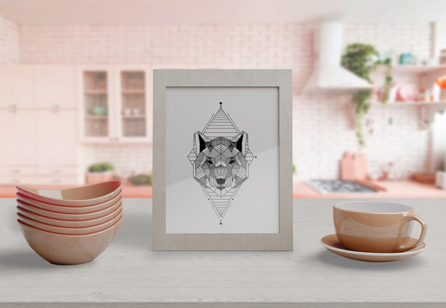Free Decorative Frame Mockup On Table At Home Psd