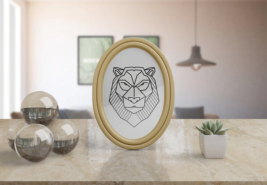 Free Decorative Frame Mockup On Table At Home Psd