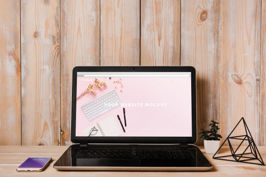 Free Decorative Laptop Mockup Psd