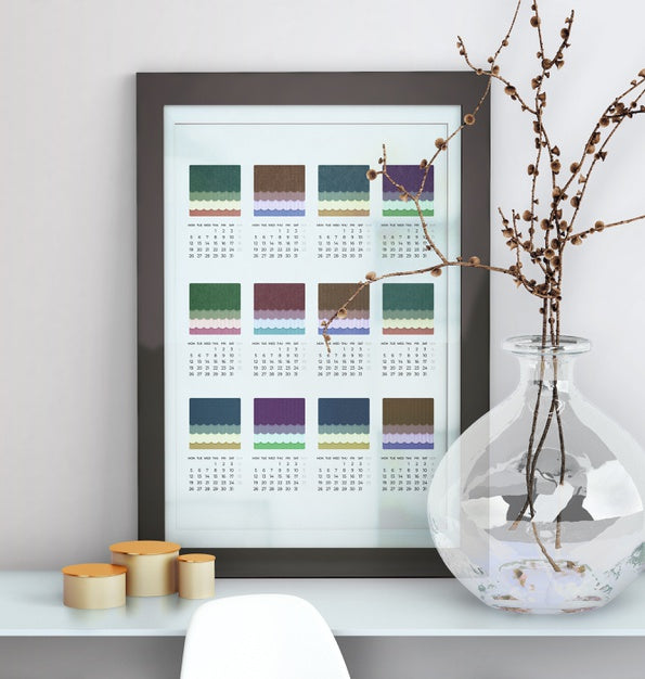 Free Decorative Mock Up Framed Calendar Psd