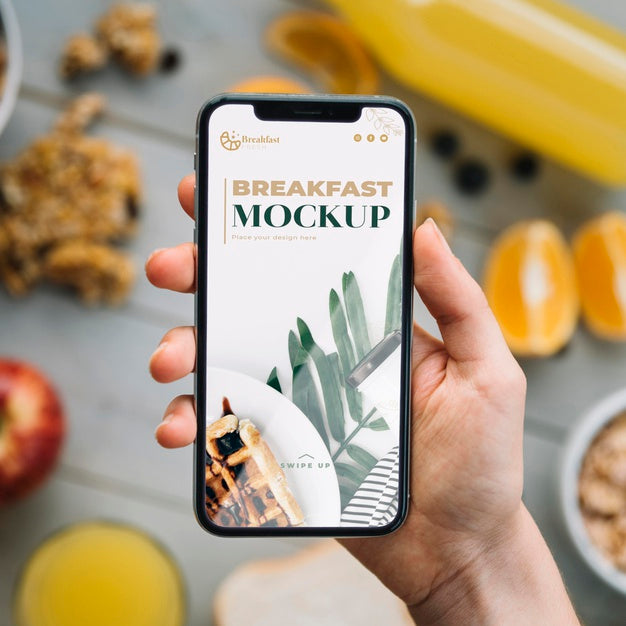 Free Delicious Breakfast Concept Mock-Up Psd