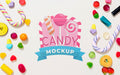 Free Delicious Candy Concept Mock-Up Psd