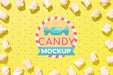 Free Delicious Candy Concept Mock-Up Psd