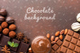 Free Delicious Chocolate With Brown Background Mock-Up Psd