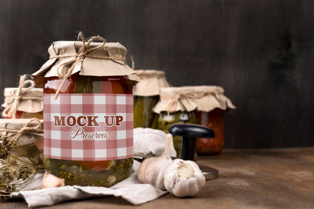 Free Delicious Homemade Preserves Concept Mock-Up Psd