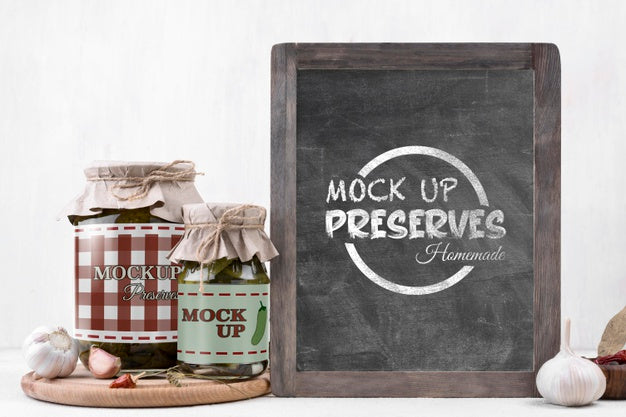 Free Delicious Homemade Preserves Concept Mock-Up Psd