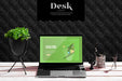 Free Desk With Plant And Laptop Psd