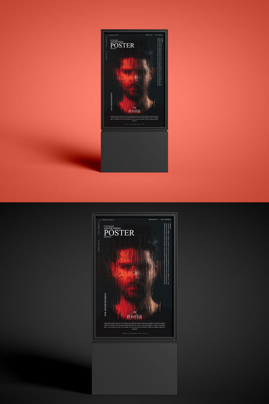 Free Display Stand Advertising Poster Mockup Psd