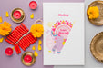 Free Diwali Festival Holiday Mock-Up Elephant And Fireworks Psd