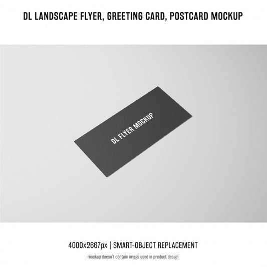 Free Dl Landscape Flyer, Postcard, Greeting Card Mockup Psd