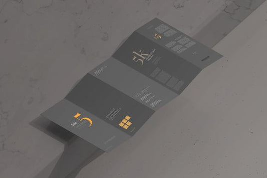 Free Dl Size Five Fold Brochure Mockup Psd