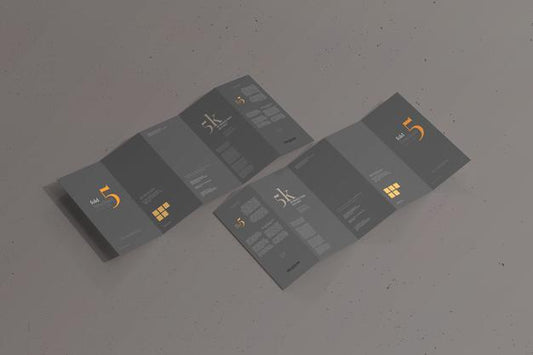 Free Dl Size Five Fold Brochure Mockup Psd