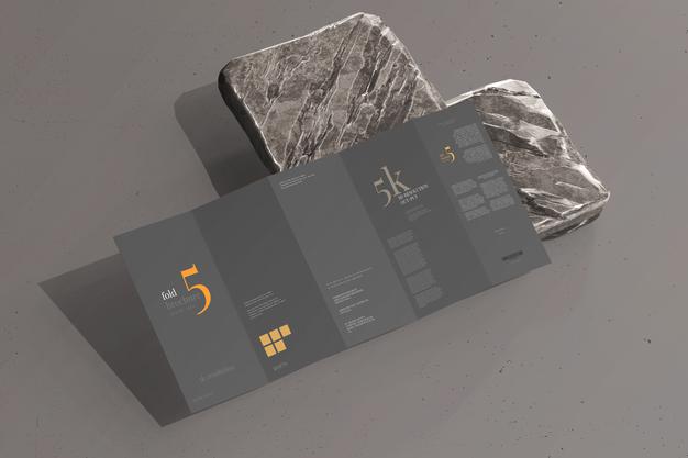 Free Dl Size Five Fold Brochure Mockup Psd