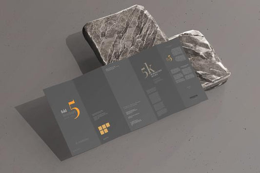 Free Dl Size Five Fold Brochure Mockup Psd
