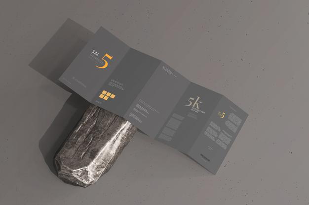 Free Dl Size Five Fold Brochure Mockup Psd