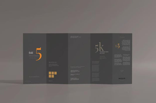 Free Dl Size Five Fold Brochure Mockup Psd