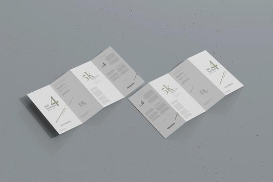 Free Dl Size Four Fold Brochure Mockup Psd
