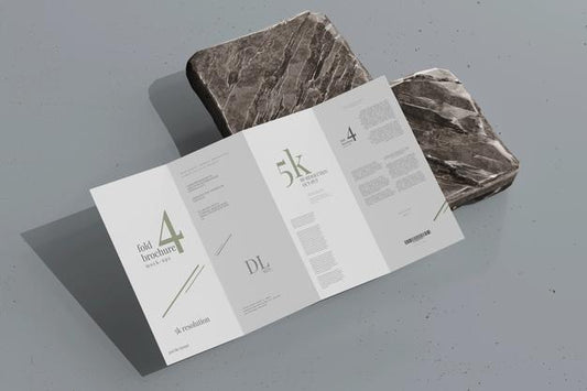 Free Dl Size Four Fold Brochure Mockup Psd