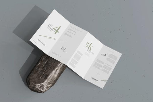 Free Dl Size Four Fold Brochure Mockup Psd