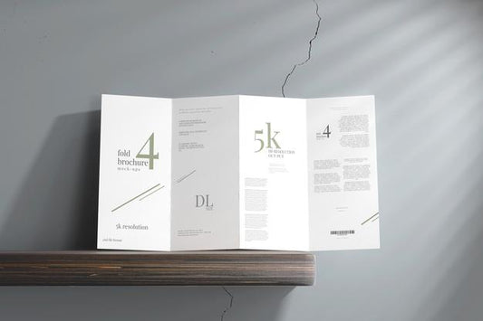 Free Dl Size Four Fold Brochure Mockup Psd