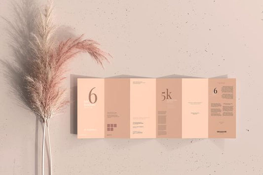 Free Dl Size Six Fold Brochure Mockup Psd