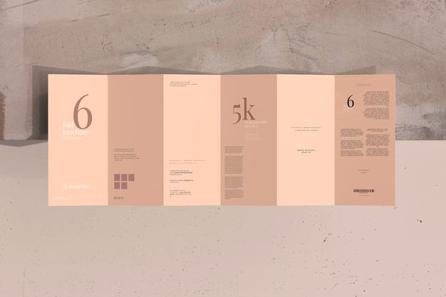 Free Dl Size Six Fold Brochure Mockup Psd